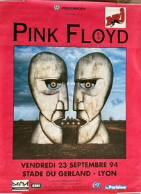 affiche de concert Pink Floyd au stade gerland
