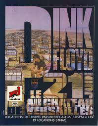Affiche de concert Pink Floyd au château de versailles