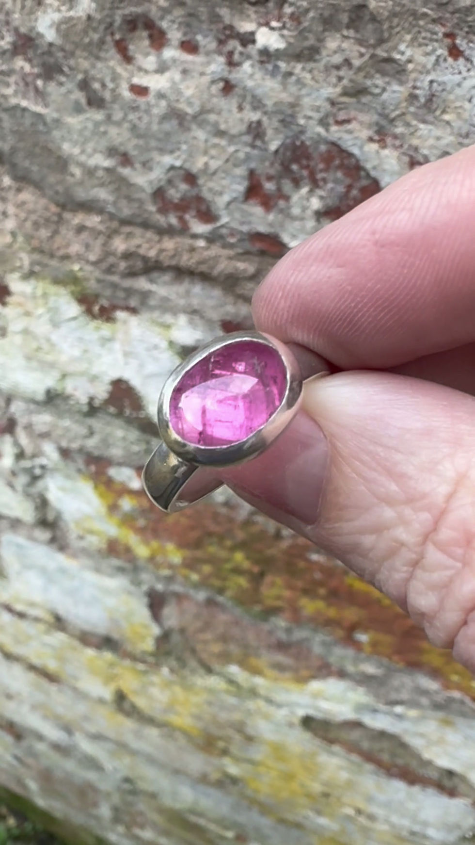 Thumbnail: Pink Tourmaline Silver Ring