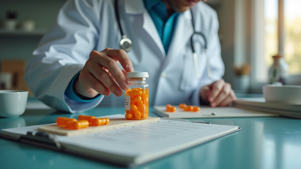 Close-up view of a PCA preparing medication for a client at a kitchen table