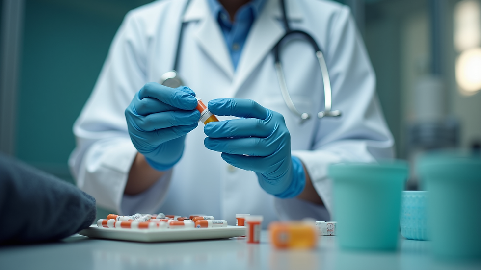 Close-up view of a PCA preparing medication for a client