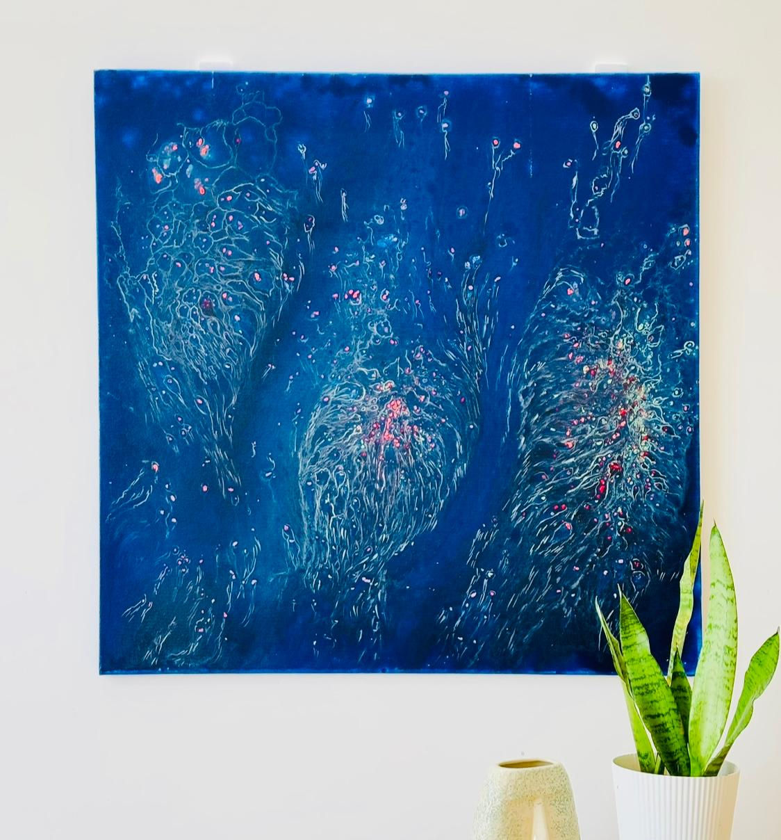 ETHEREAL DEPTHS  30 x 30inches by Della Sain