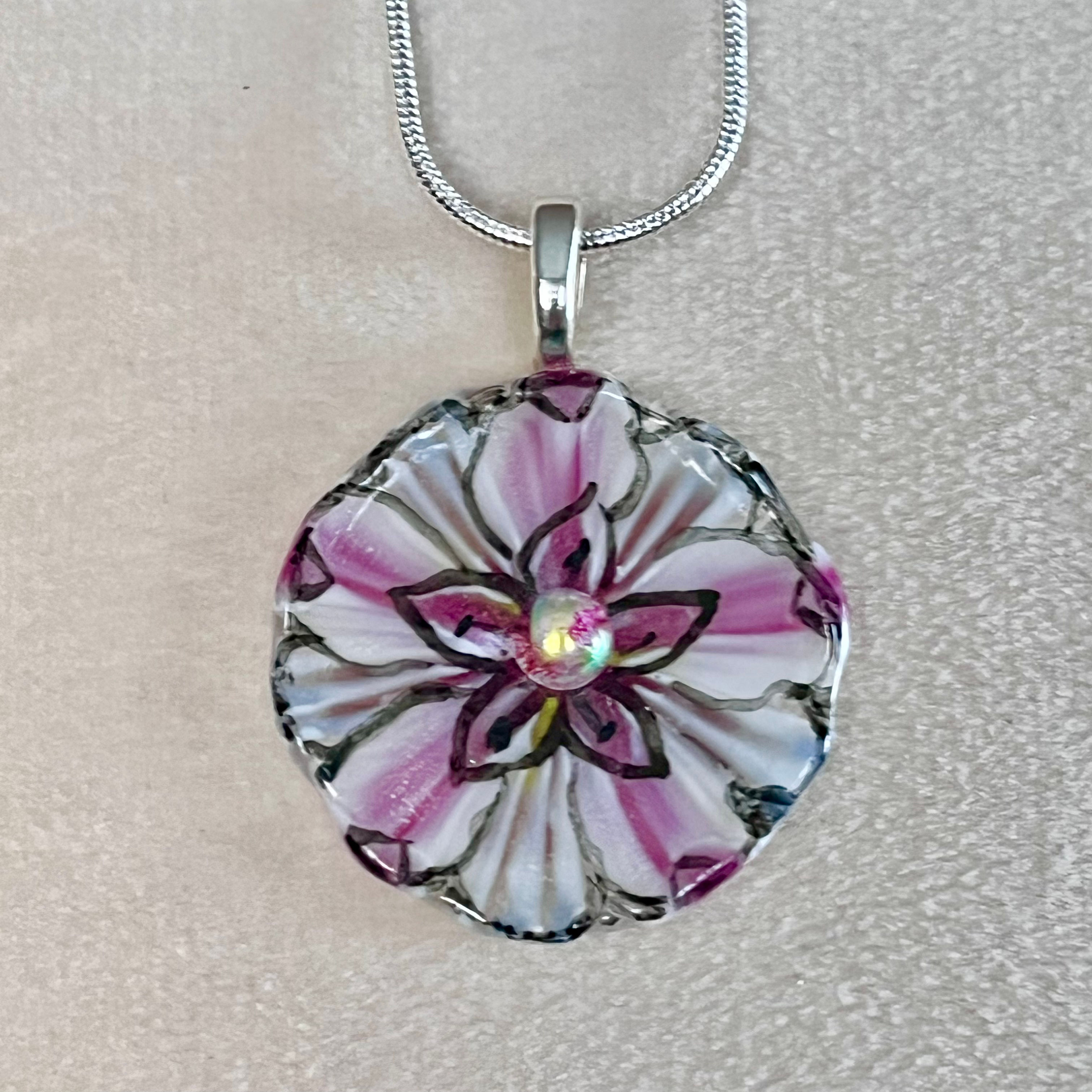Spring Bloom - Pressed Glass Necklace 