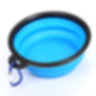 Retractable silicone blue dog bowl 12  oz