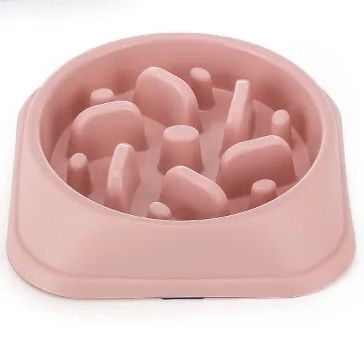Slow feeder dog bowl pink