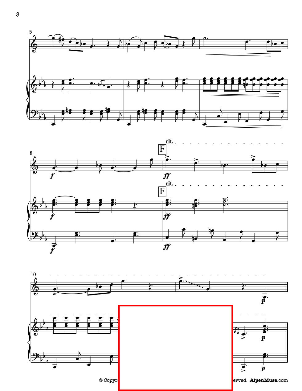 Thumbnail: Three Blues Pieces for Alphorn in F and Piano