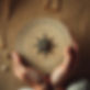 A close-up of hands holding a star chart or a beautiful, glowing compass._ earthy backgoru