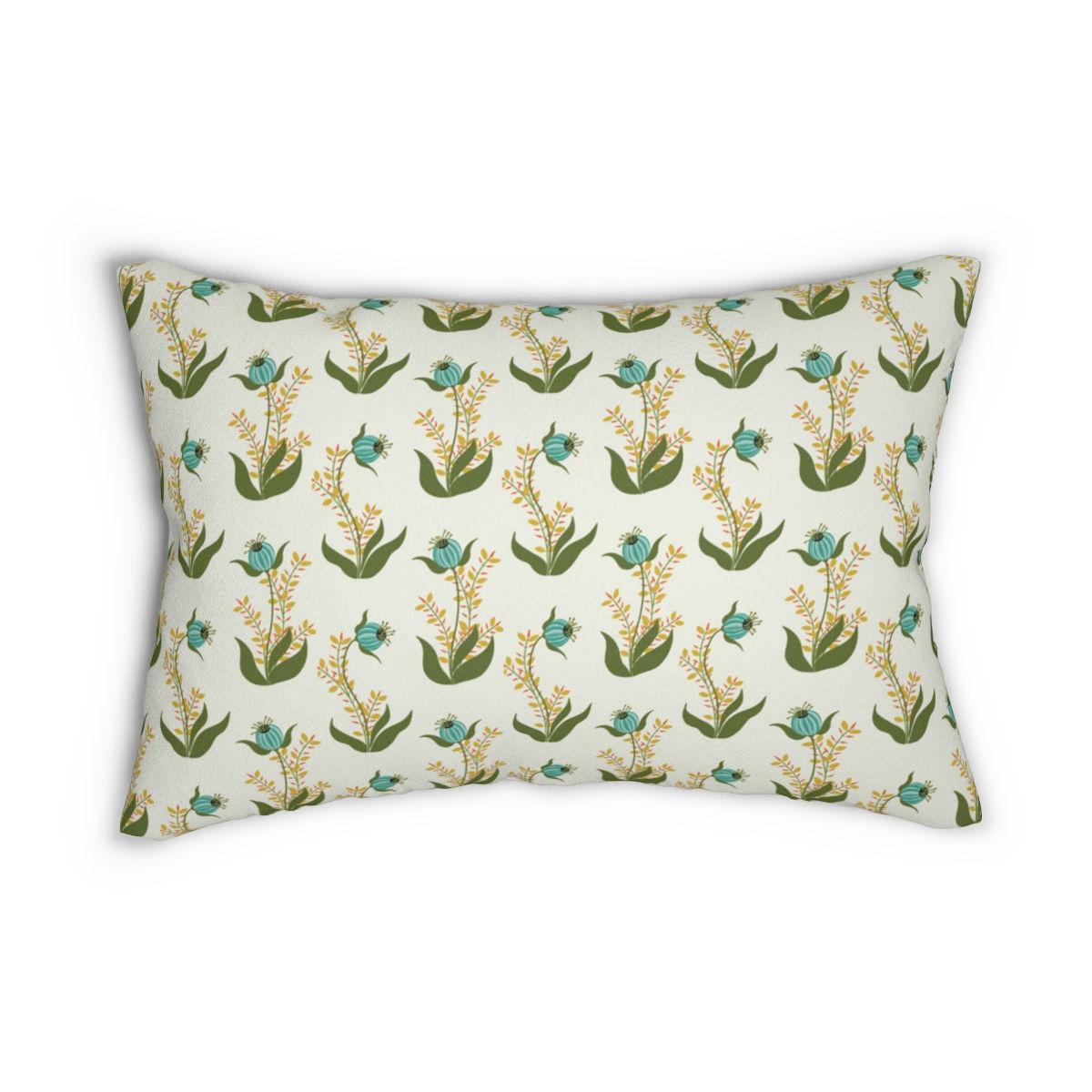 Floral Bulbs Spun Polyester Lumbar Pillow