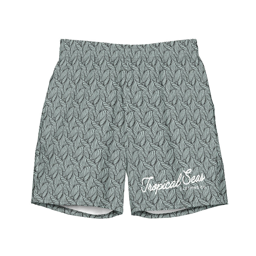 Thumbnail: Men's Eco Grey Palm Swim Trunks