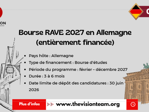 Bourse RAVE 2027 en Allemagne (entièrement financée)
