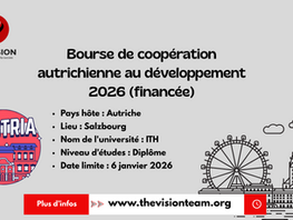 Bourse de coopération autrichienne au développement 2026 (financée)