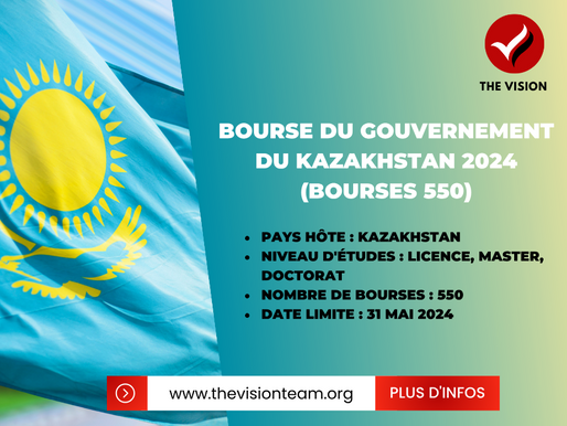 Bourse du gouvernement du Kazakhstan 2024 (bourses 550)