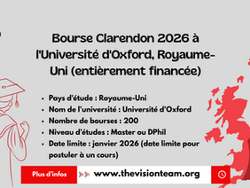 Bourse Clarendon 2026 à l'Université d'Oxford, Royaume-Uni (entièrement financée)
