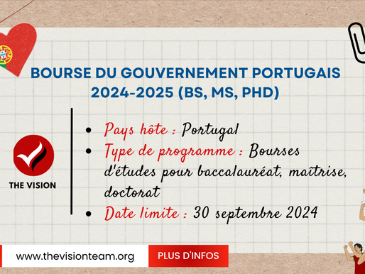 Bourse du gouvernement portugais 2024-2025 (BS, MS, PhD)