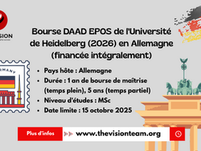 Bourse DAAD EPOS de l'Université de Heidelberg (2026) en Allemagne (financée intégralement)