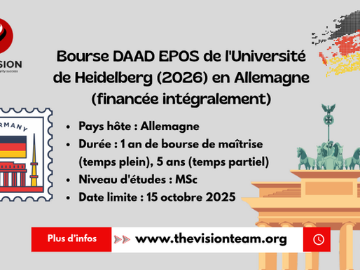 Bourse DAAD EPOS de l'Université de Heidelberg (2026) en Allemagne (financée intégralement)