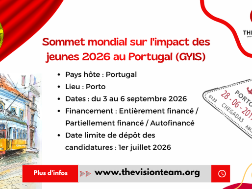 Sommet mondial sur l'impact des jeunes 2026 au Portugal (GYIS)