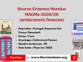 Bourse Erasmus Mundus MAGMa 2026/28 (entièrement financée)