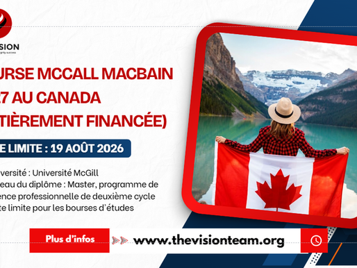Bourse McCall MacBain 2027 au Canada (entièrement financée)