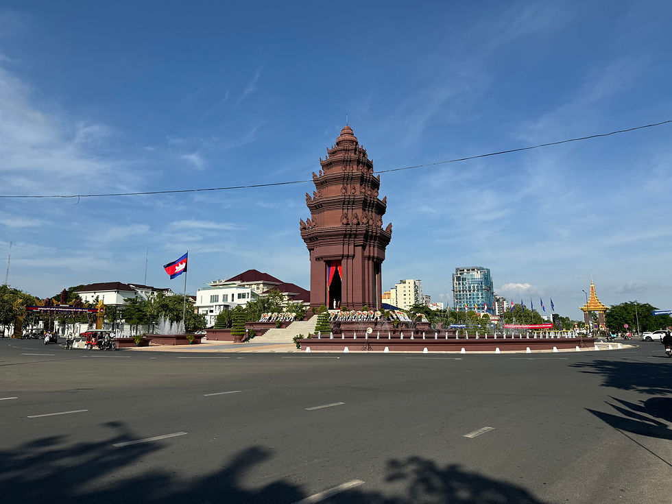 Walking past and admiring Cambodia's Independence Monument