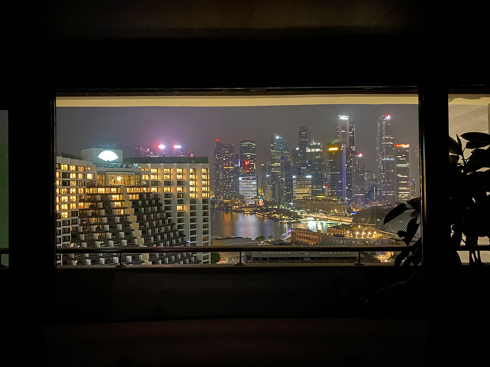 Pan Pacific Singapore Executive Marina Bay Room Views - Loving the Marina Bay view from the bed
