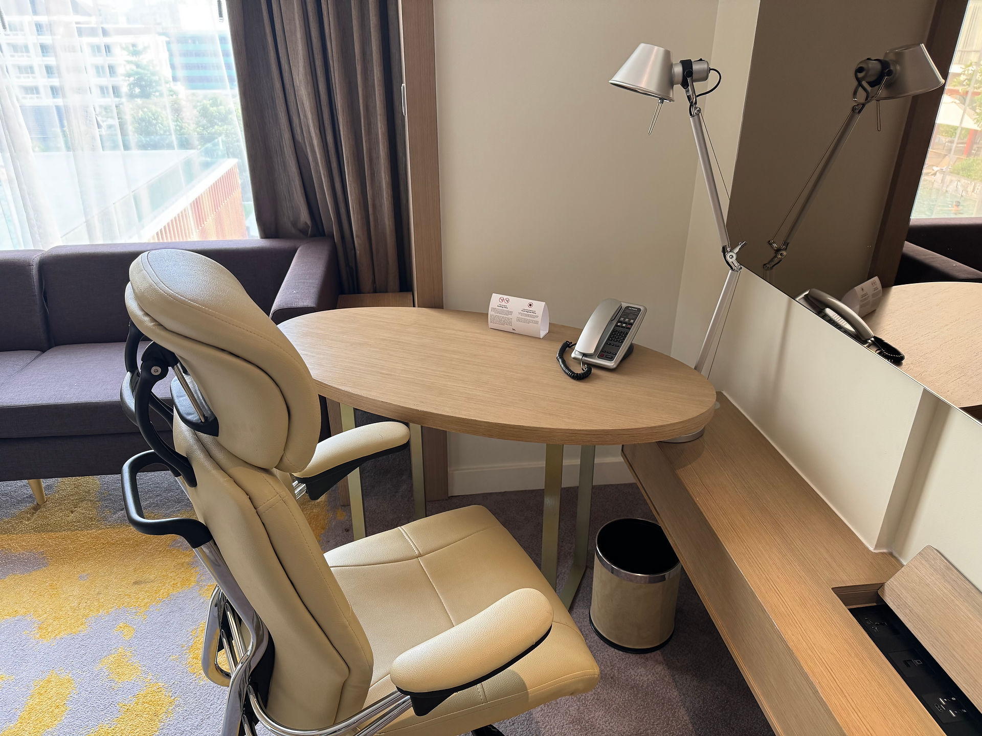 A proper work desk and ergonomic office chair made the room particularly practical for business travellers.