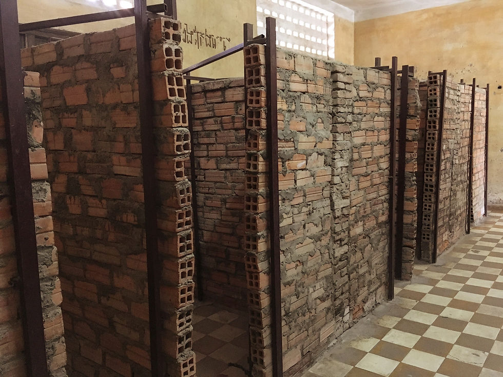Cells that were used to keep prisoners in the S-21 Prison