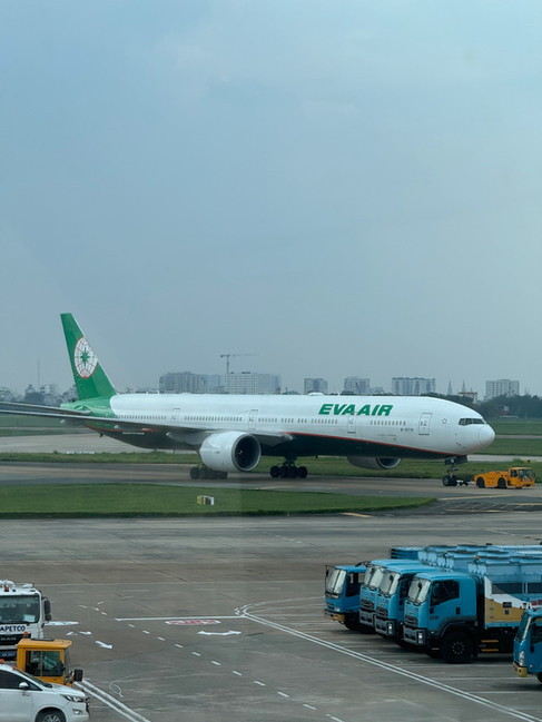 EVA Air taxiing at Tan Son Nhat Airport