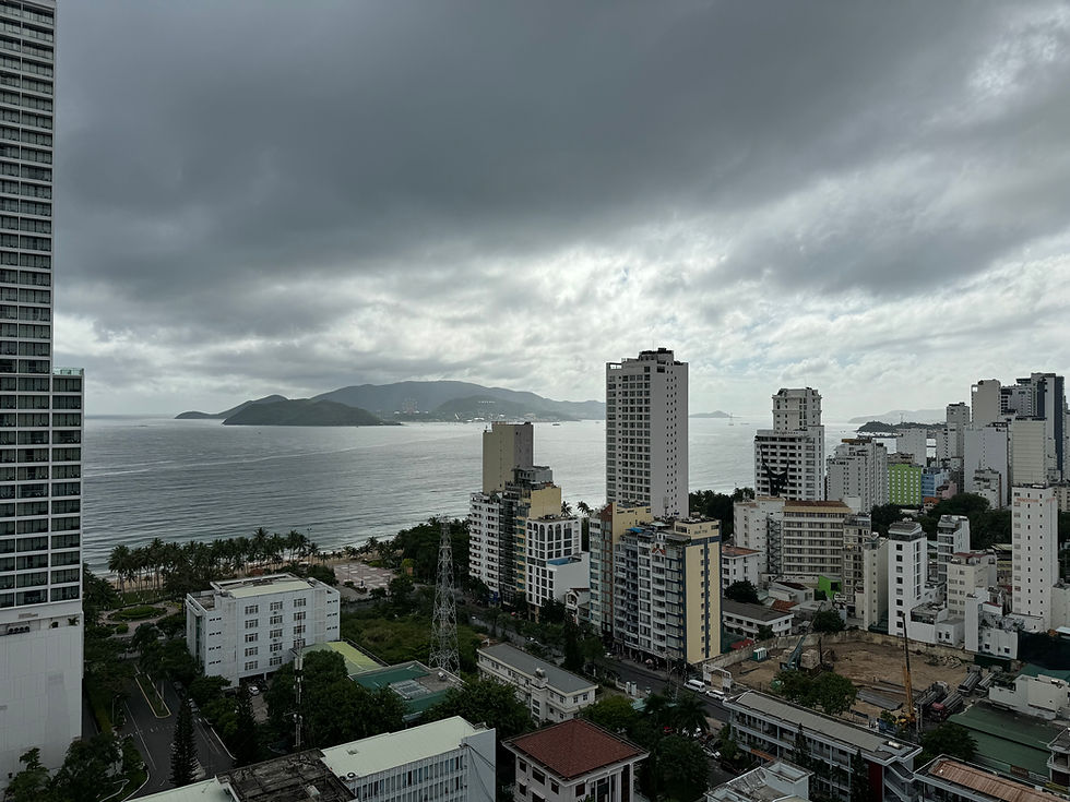Gloomy skies in the morning over Nha Trang from December Hotel