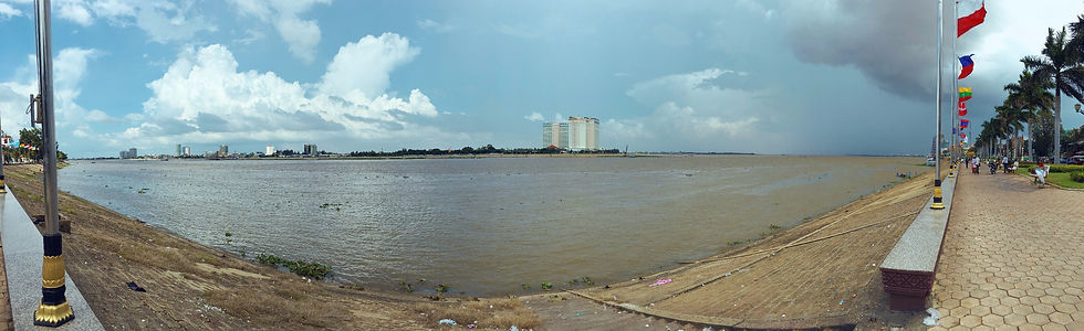 Sisowath Quay stretches really long alongside Tonle Sap