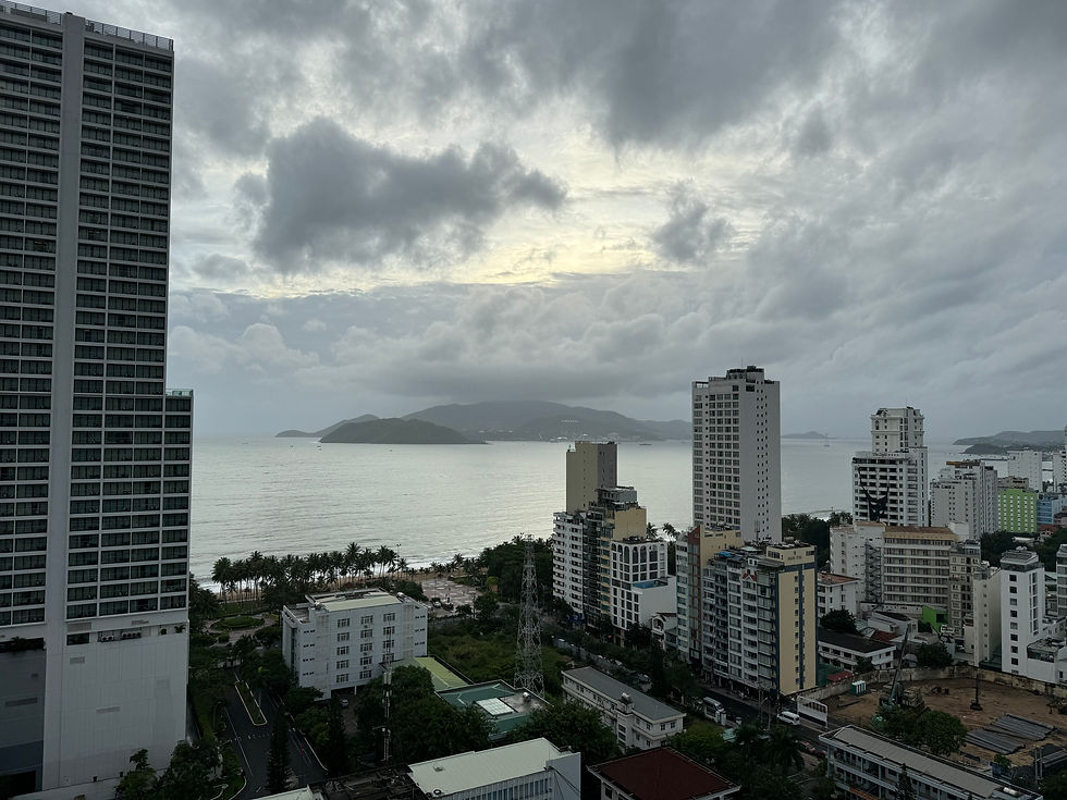 Checking out Nha Trang's sea view on our final morning in the city
