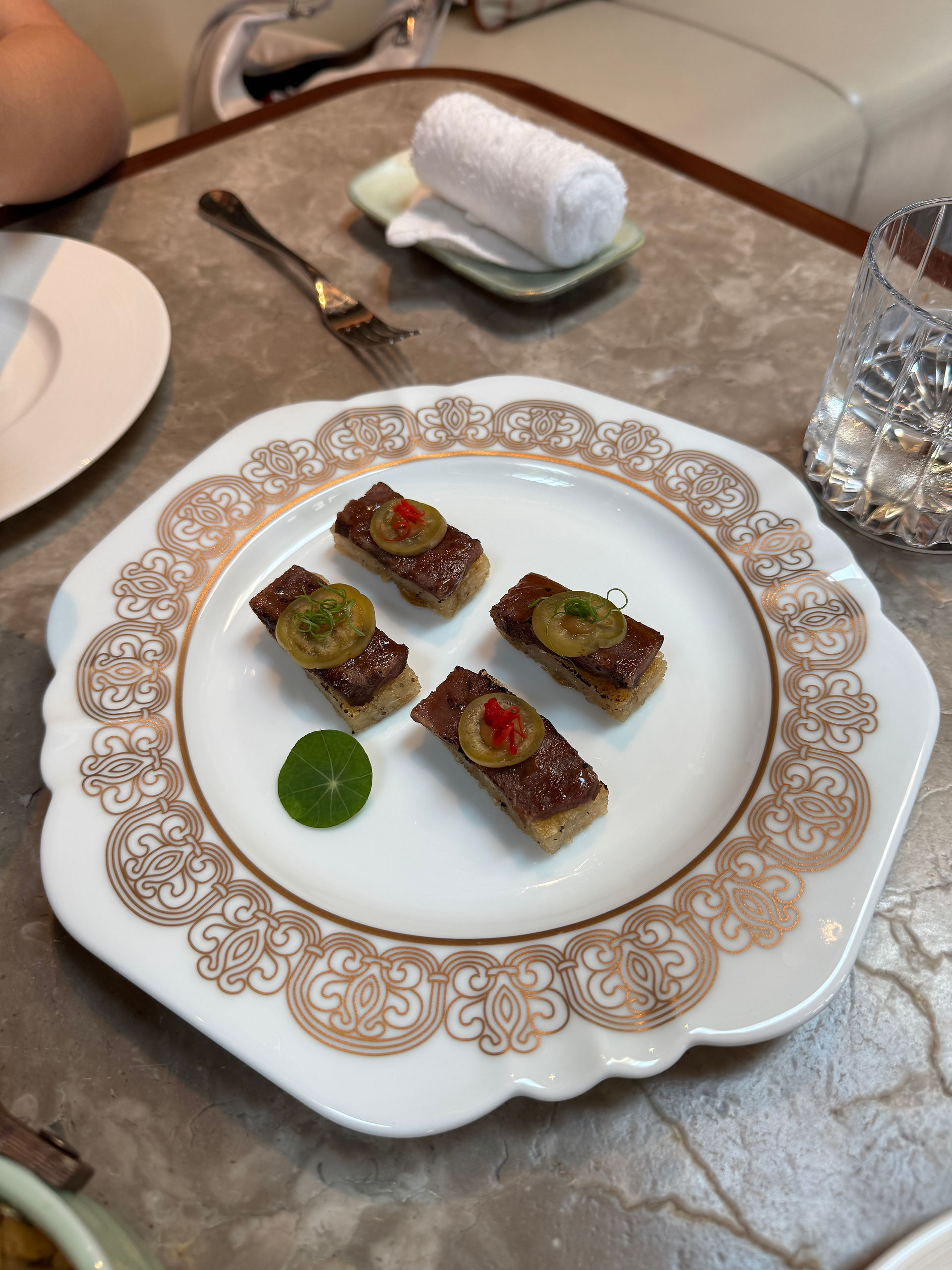 Pork jowl small plate at Tran Dynasty in Fairmont Hanoi