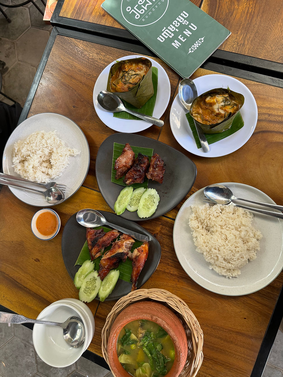 Enjoying a local lunch at Romdeng Restaurant Phnom Penh