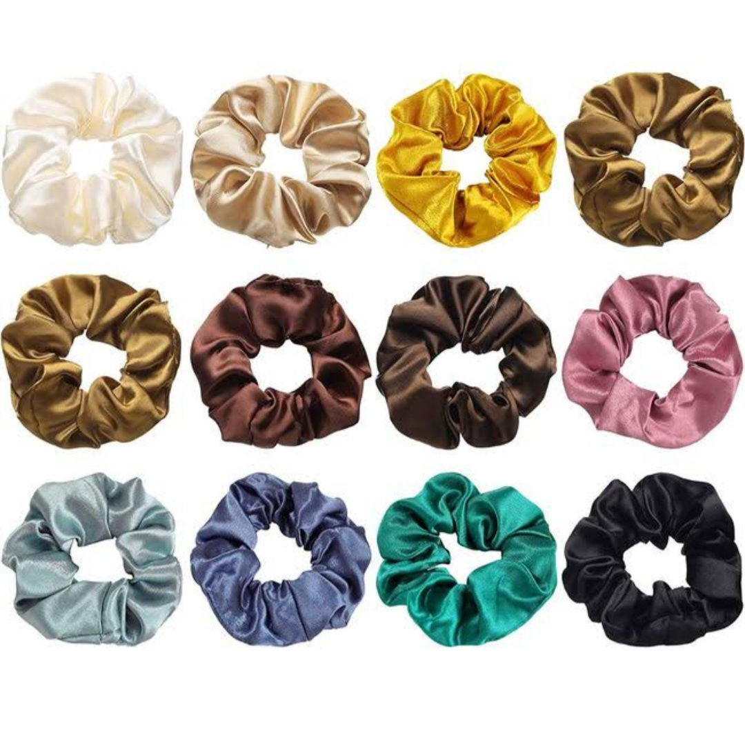 Black Silk scrunchies