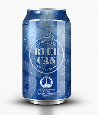 Blue can water asia