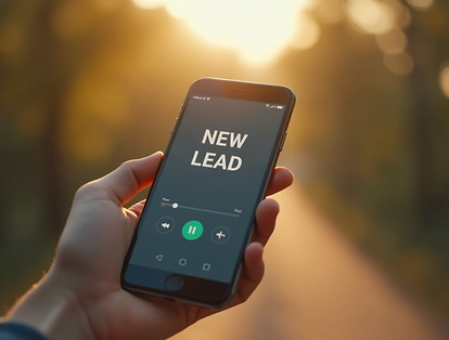 an_iphone_that_is_ringing_and_says_new_lead_on_the_screen_the_setting_outside_the_tone_is_