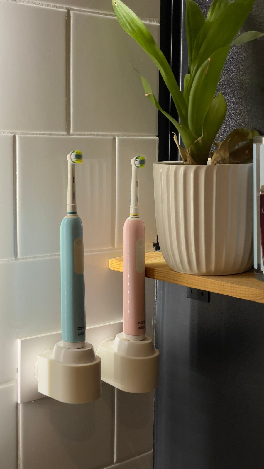 Wandhalterung für Oral-B, Braun, Elektrische Zahnbürsten, kein Bohren | weiß
