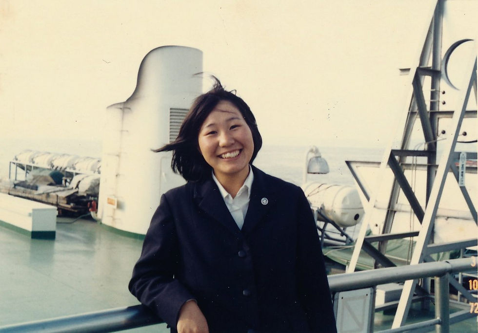Machiko on the Tokyo to Oshima ferry