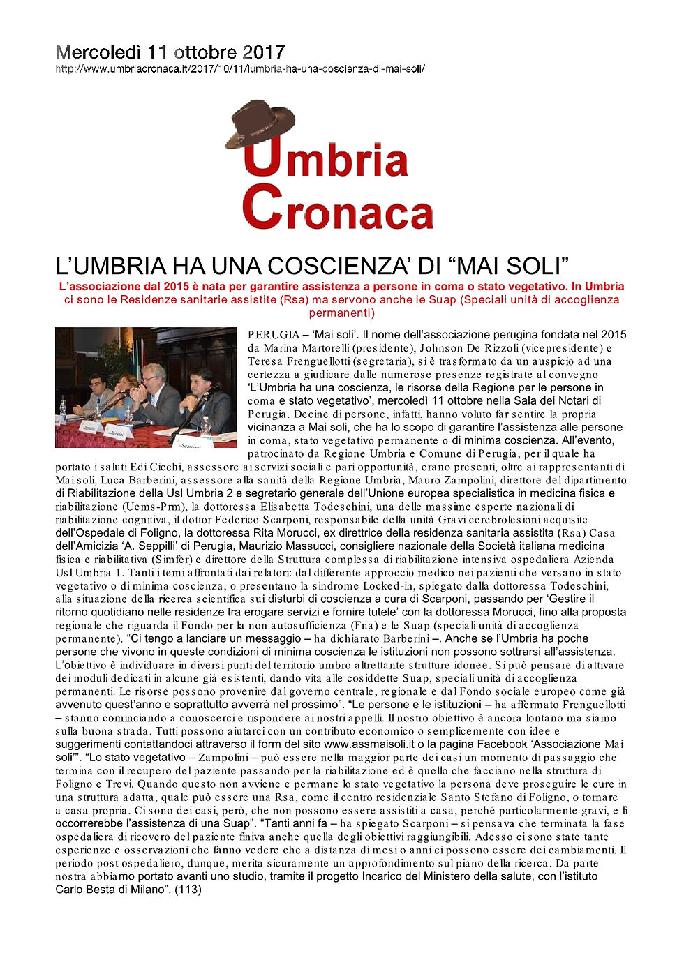 11 ottobre - l'umbria ha una coscienza - umbriacronaca1