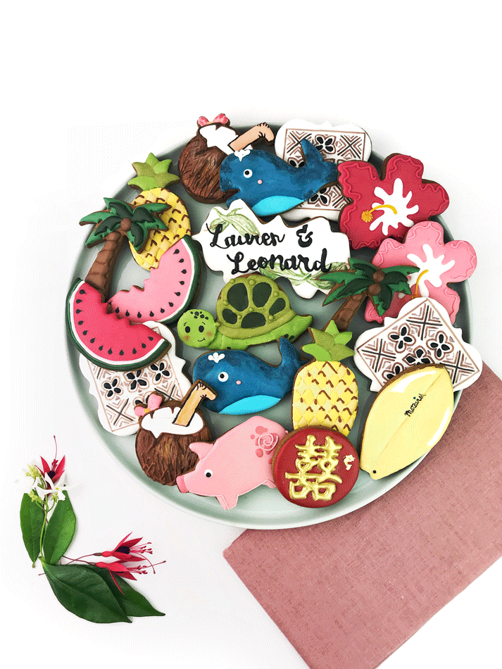 Island Themed Wedding Cookies