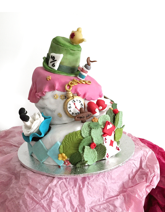 Alice in Wonderland Layered Cake