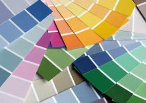 An image of fanned color swatches in a variety of colors and shades
