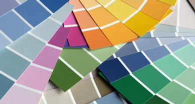 An image of fanned color swatches in a variety of colors and shades