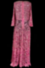 Pink lace and silver sequinned evening gown (back)