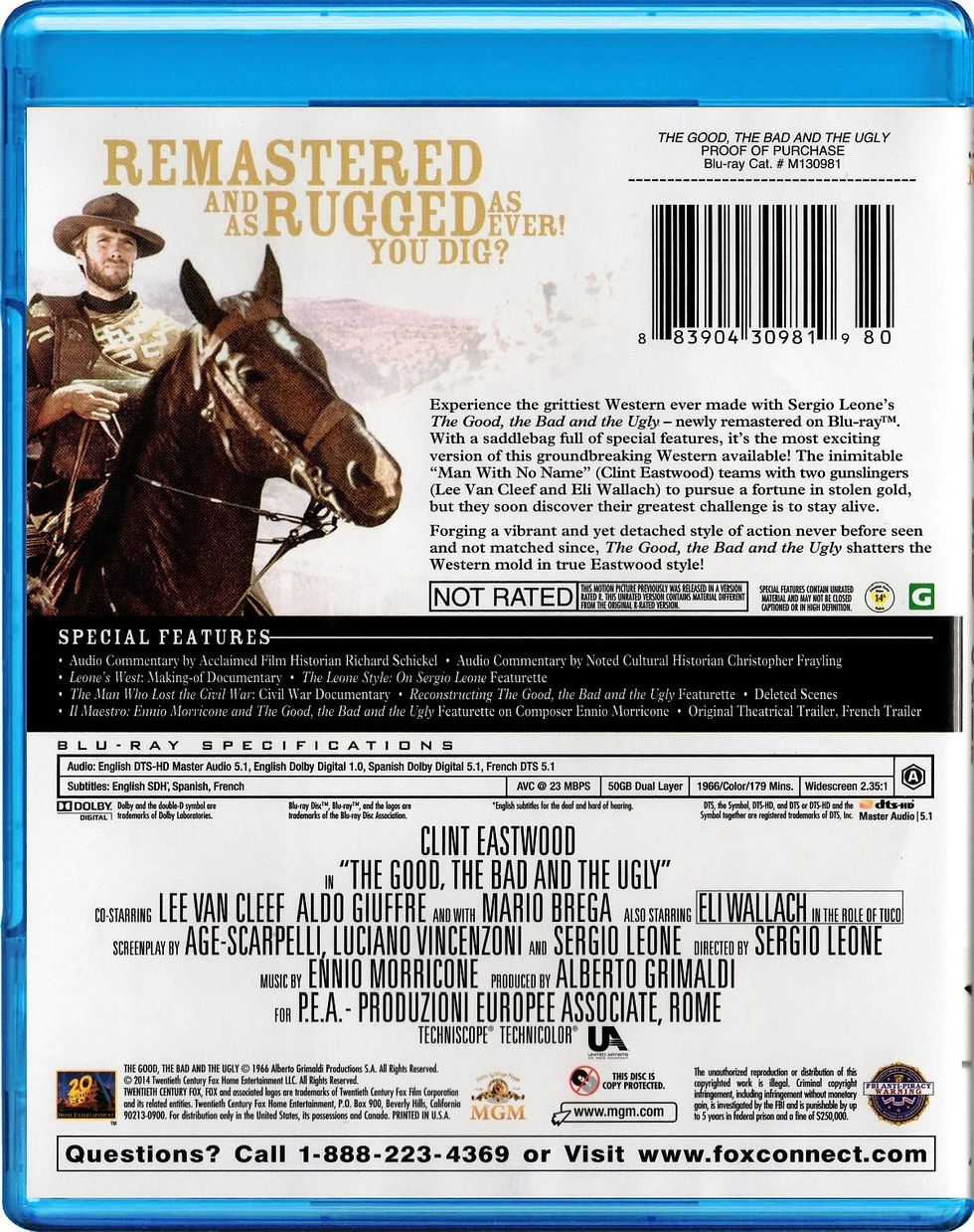 Thumbnail: The Good The Bad and The Ugly Clint Eastwood 2017 BluRay