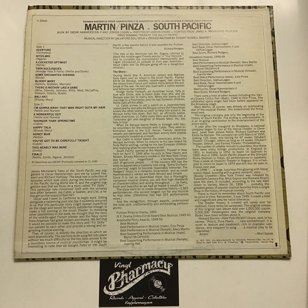 Thumbnail: South Pacific : Martin Pinza - Original Broadway Cast - Original Vinyl Record 