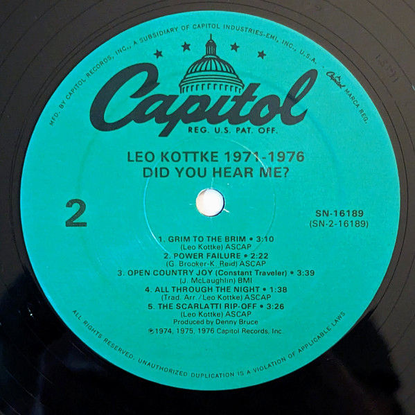 Thumbnail: Leo Kottke 1971-1976 Vinyl Record 