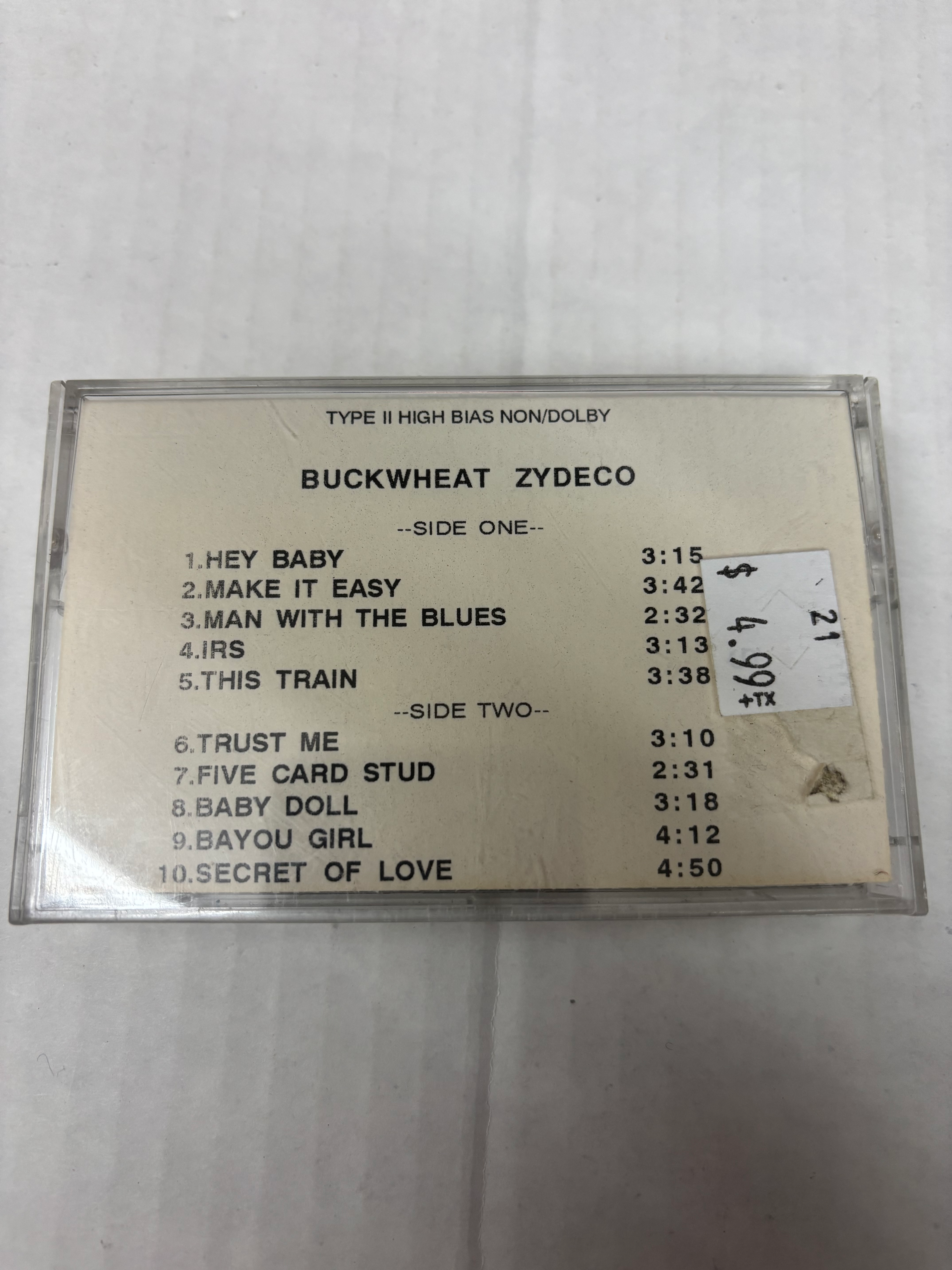Buckwheat : Zydeco  “ Five Card Stud “ Cassette Tape 
