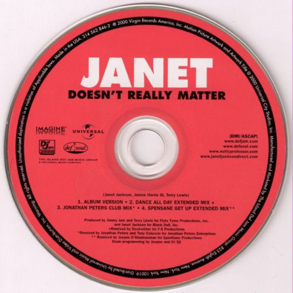 Thumbnail: Janet Jackson Doesn’t Really Matter CD Single Nutty Professor II