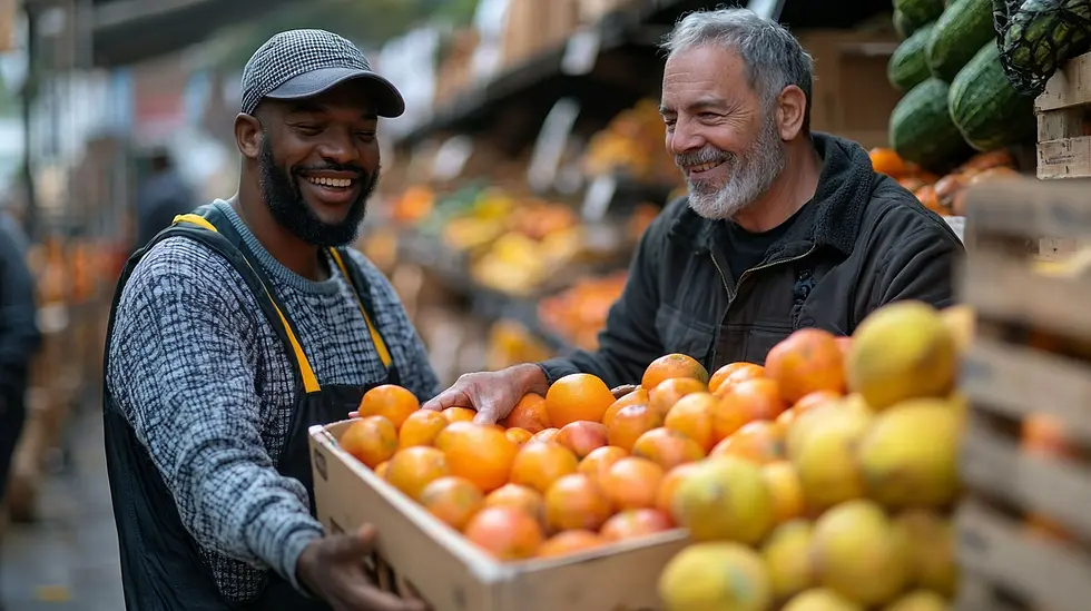 People with fruit